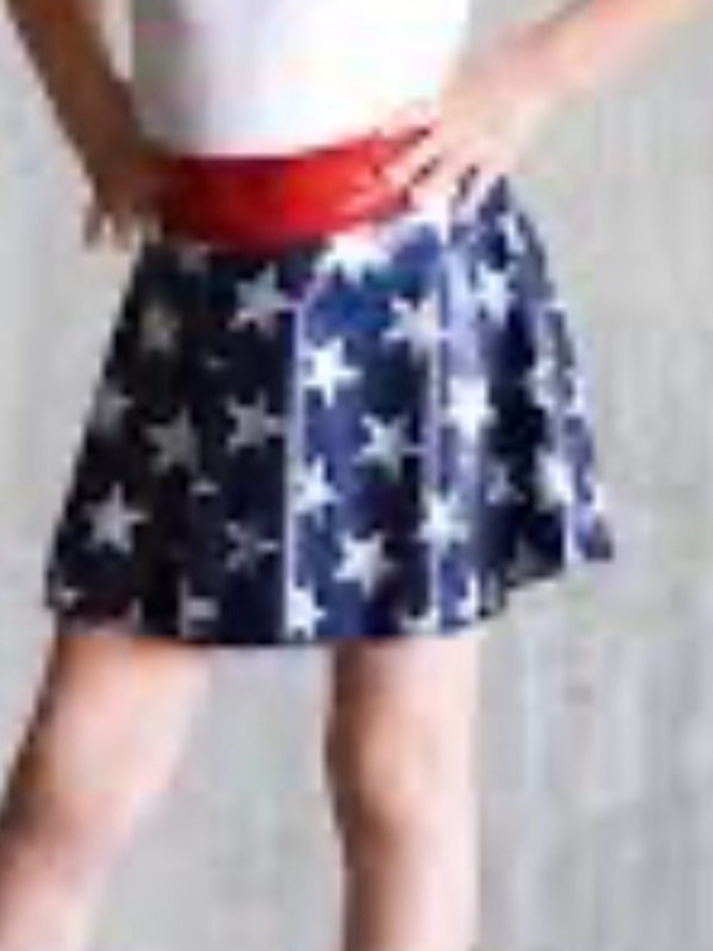 Cat & Jack Navy Sequin Star Skirt with Red Waistband sz 8
